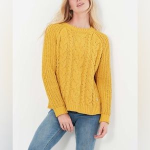 Joules Knitwear Seaford gold Chenille Cable Knit Sweater